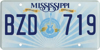 MS license plate BZD719