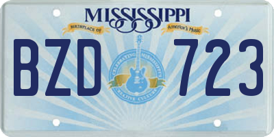 MS license plate BZD723