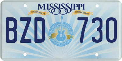 MS license plate BZD730