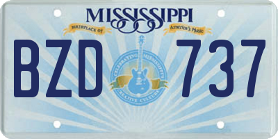 MS license plate BZD737