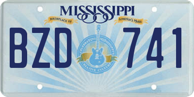 MS license plate BZD741