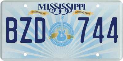 MS license plate BZD744