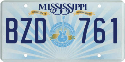 MS license plate BZD761
