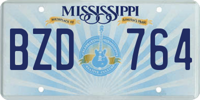 MS license plate BZD764