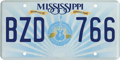 MS license plate BZD766