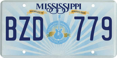 MS license plate BZD779