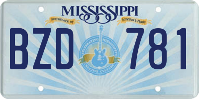 MS license plate BZD781