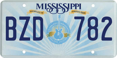 MS license plate BZD782