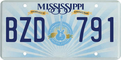 MS license plate BZD791