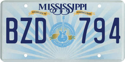 MS license plate BZD794