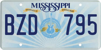 MS license plate BZD795