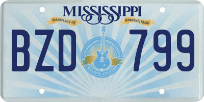 MS license plate BZD799