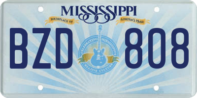 MS license plate BZD808