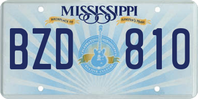 MS license plate BZD810