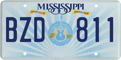MS license plate BZD811