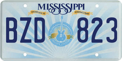 MS license plate BZD823