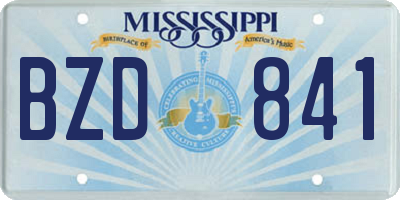 MS license plate BZD841