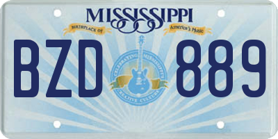 MS license plate BZD889