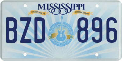 MS license plate BZD896