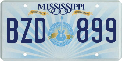 MS license plate BZD899