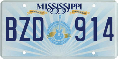 MS license plate BZD914