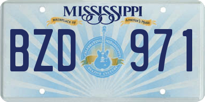 MS license plate BZD971