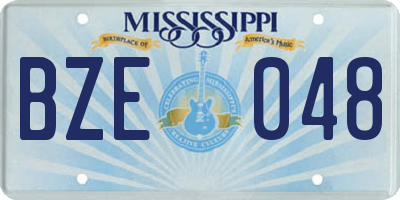 MS license plate BZE048