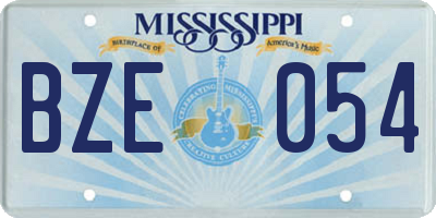 MS license plate BZE054