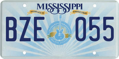 MS license plate BZE055