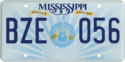 MS license plate BZE056