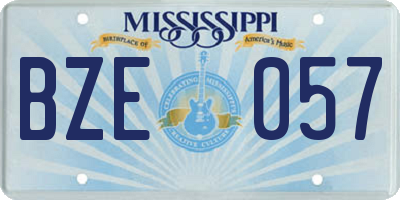 MS license plate BZE057
