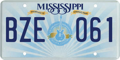 MS license plate BZE061