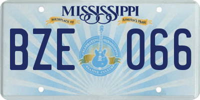 MS license plate BZE066