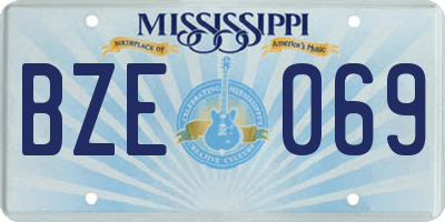 MS license plate BZE069