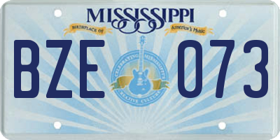 MS license plate BZE073