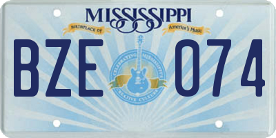 MS license plate BZE074