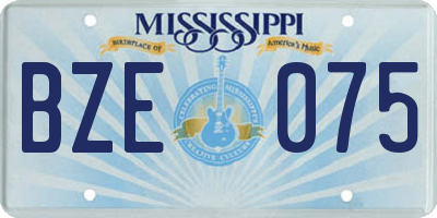 MS license plate BZE075