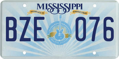 MS license plate BZE076