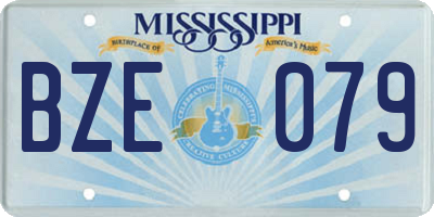 MS license plate BZE079