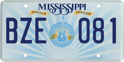 MS license plate BZE081