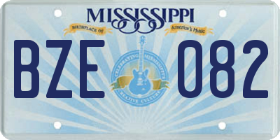 MS license plate BZE082