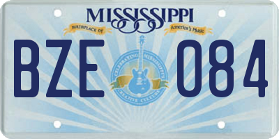 MS license plate BZE084