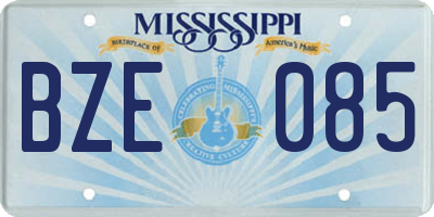 MS license plate BZE085