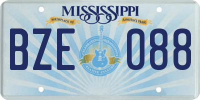 MS license plate BZE088