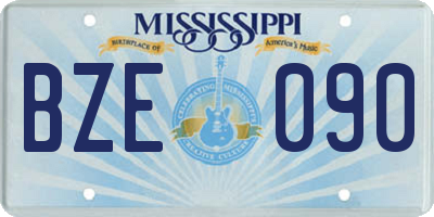 MS license plate BZE090