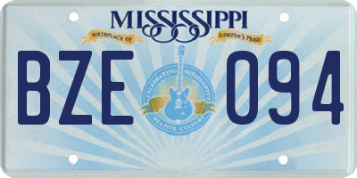 MS license plate BZE094