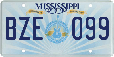 MS license plate BZE099