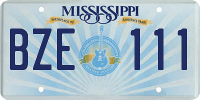 MS license plate BZE111