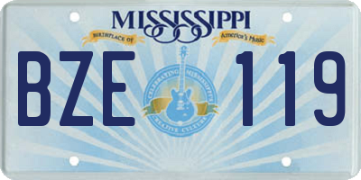 MS license plate BZE119
