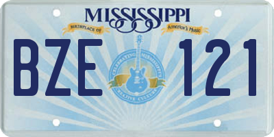 MS license plate BZE121
